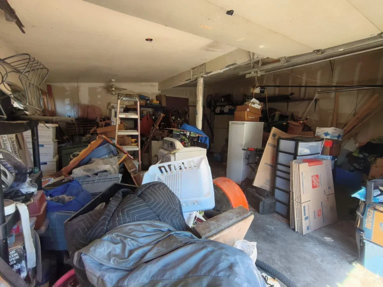 Garage filled floor to ceiling before a cleanout