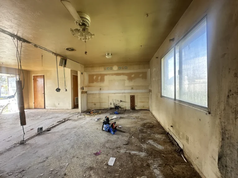 Gutted room down to the subfloor
